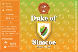 Bald Birds Brewing Co. Duke Of Simcoe