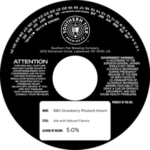 Southern Tier Brewing Company Bbg Strawberry Rhubarb Kolsch