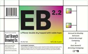 East Branch Brewing Company Eb 2.2 A Pilsner Double Dry Hopped With Noble Hops