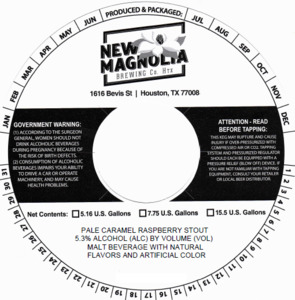 New Magnolia Brewing Co. Pale Caramel Raspberry Stout February 2023