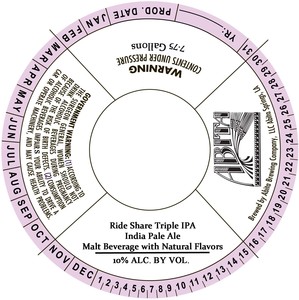 Abita Brewing Company Ride Share Triple IPA February 2023