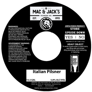 Mac & Jack's Italian Pilsner February 2023