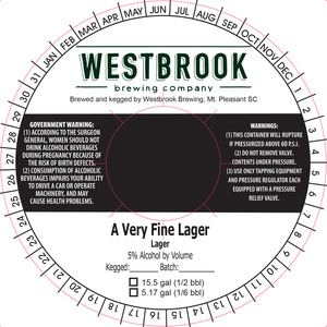 Westbrook Brewing Company A Very Fine Lager