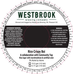 Westbrook Brewing Company Rice Crispy Boi