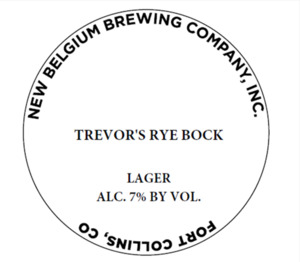 New Belgium Brewing Company, Inc. Trevor's Rye Bock
