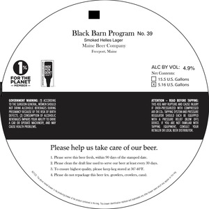 Black Barn Program No. 39 Smoked Helles Lager