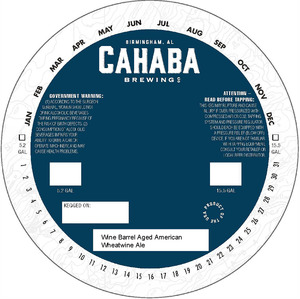 Cahaba Brewing Co Wine Barrel Aged American Wheatwine Ale