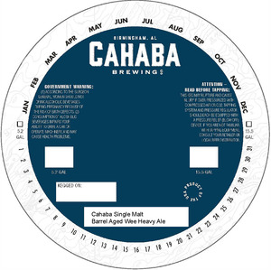 Cahaba Brewing Co Cahaba Single Malt Barrel Aged Wee Heavy Ale February 2023