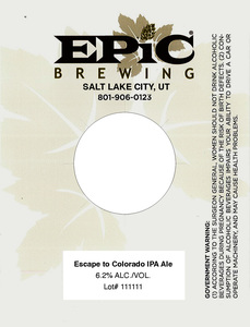 Epic Brewing Escape To Colorado February 2023