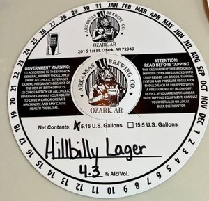 Arkansas Brewing Company Hillbilly Lager