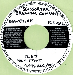 Scissortail Brewing Company 1267 Milk Stout