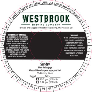 Westbrook Brewing Company Sundry February 2023