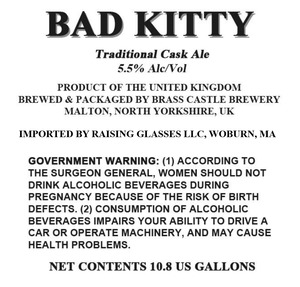 Brass Castle Brewery Bad Kitty Traditional Cask Ale