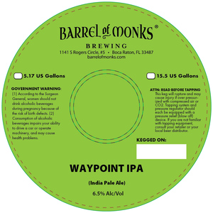 Barrel Of Monks Brewing Waypoint IPA