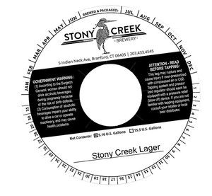 Stony Creek Brewery LLC Stony Creek Lager February 2023