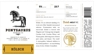 Ponysaurus Brewing Kolsch March 2023