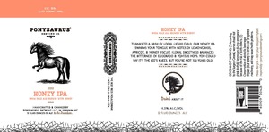 Ponysaurus Brewing Honey IPA February 2023