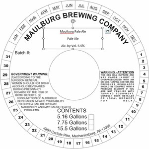 Maulburg Brewing Company Maulburg Pale Ale February 2023