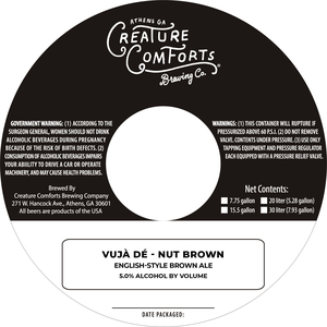 Creature Comforts Brewing Co. VujÀ DÉ - Nut Brown February 2023