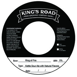 King's Road Brewing Company Ring Of Fire Kettle Sour Ale With Natural Flavors