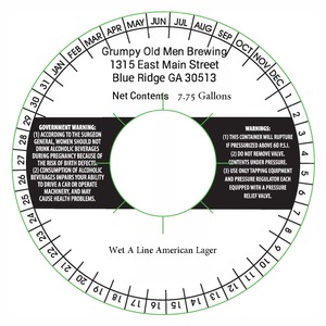 Grumpy Old Men Brewing Wet A Line American Lager
