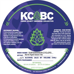 Kings County Brewers Collective Subterranean Cyclops February 2023