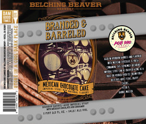 Belching Beaver Brewery Branded & Barreled Mexican Chocolate Cake