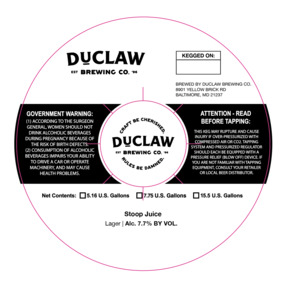 Duclaw Brewing Co. Stoop Juice February 2023