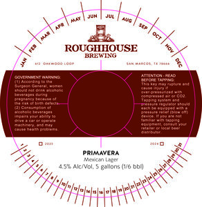 Roughhouse Brewing Primavera February 2023