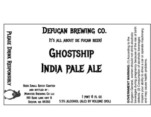 De Fucan Brewing Co. Ghost Ship IPA March 2023