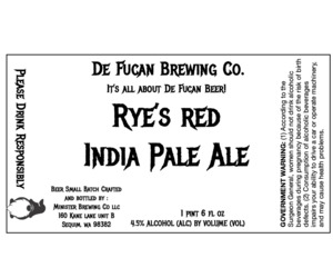 De Fucan Brewing Co. Rye¿s Red India Pale Ale