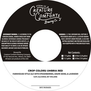 Creature Comforts Brewing Co. Crop Colors Umbria Red