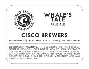 Cisco Brewers Whale's Tale Pale Ale