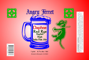 Angry Ferret Daphne Red Rye English IPA March 2023