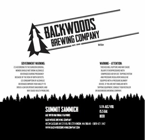 Backwoods Brewing Company Summit Sammich March 2023