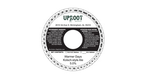 Uproot Brewing Warmer Days Kolsch-style Ale March 2023