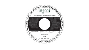 Uproot Brewing Pub Stout March 2023