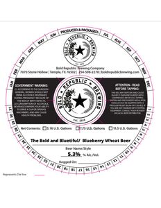 Bold Republic Brewing Company The Bold And Bluetiful Blueberry Wheat Beer March 2023