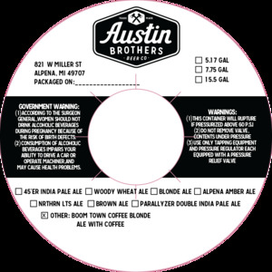 Austin Brothers Beer Co Boom Town Coffee Blonde March 2023