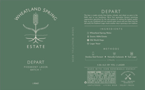 Wheatland Spring Farm + Brewery Depart March 2023