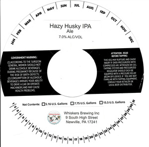 Whiskers Brewing Inc Hazy Husky IPA