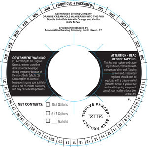 Abomination Brewing Company Orange Creamsicle Wandering Into The Fog