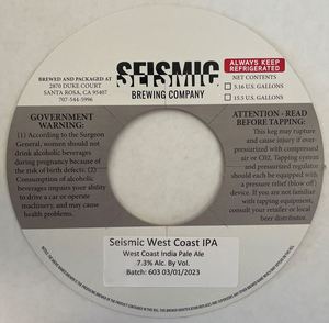 Seismic West Coast India Pale Ale March 2023