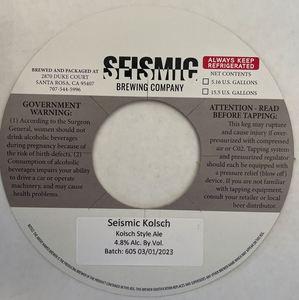 Seismic Kolsch Style Ale