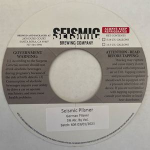 Seismic German Pilsner March 2023