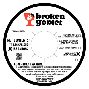 Broken Goblet Brewing Once Broken India Pale Ale March 2023