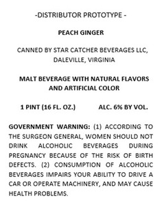 Star Catcher Beverages LLC Peach Ginger March 2023