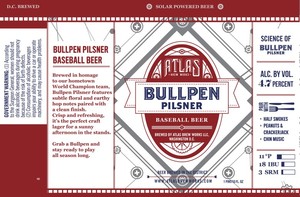 Atlas Brew Works Bullpen Pilsner March 2023
