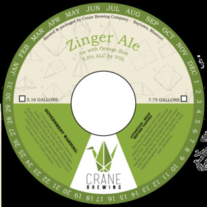 Crane Brewing Company Zinger Ale March 2023