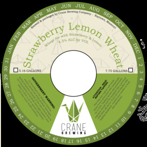 Crane Brewing Company Strawberry Lemon Wheat March 2023
